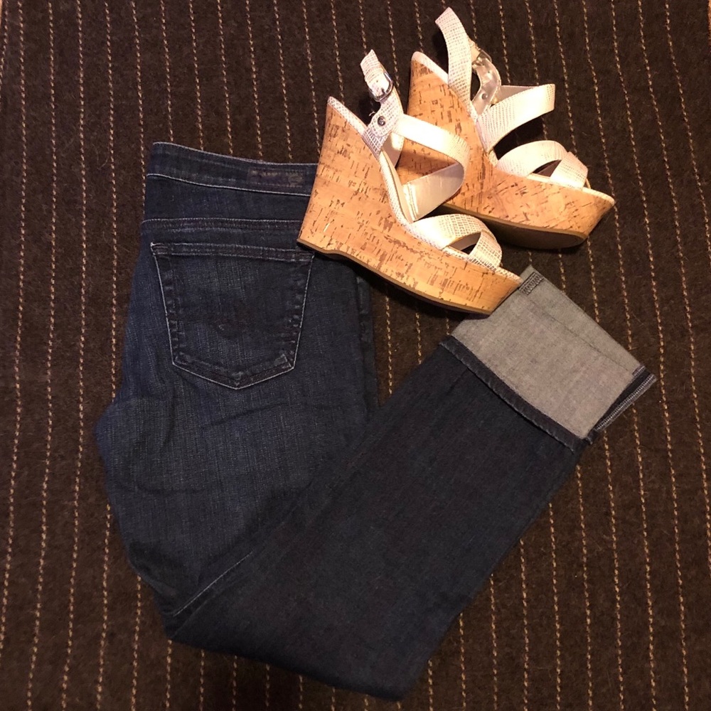 AG cuffed denim capris